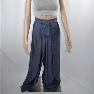 VENUS Faux Wrap Front Wide Leg Pants